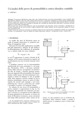 Un`analisi delle prove di permeabilit&agrave; a carico idraulico variabile