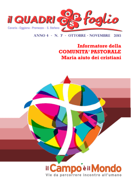 Informatore della COMUNITA` PASTORALE Maria aiuto dei cristiani