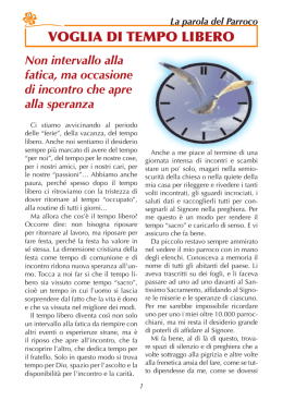 VOGLIA DI TEMPO LIBERO