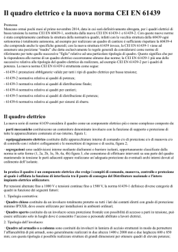 Il quadro elettrico e la nuova norma CEI EN 61439