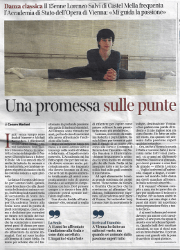 Danza. classica Il 15enne Lorenzo Salvi di Castel Mella frequenta
