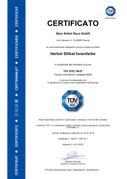 Certificato TUV - Silikat Innenfarbe
