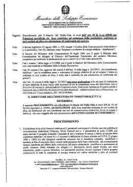 Nulla Osta Ministero Sviluppo Economico