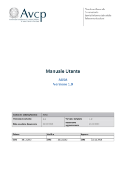 Manuale Utente - Autorit&agrave; Nazionale Anticorruzione