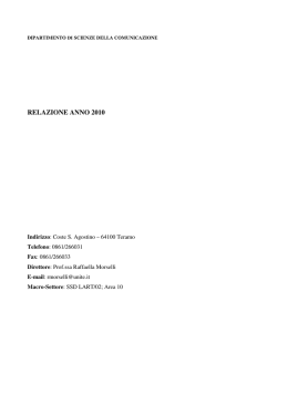 Scarica la relazione del dipartimento 2010