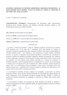 accordo nazionale in materia assistenza sanitaria integrativa