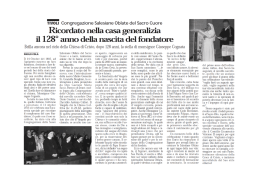 Ricordato nella casa generalizia