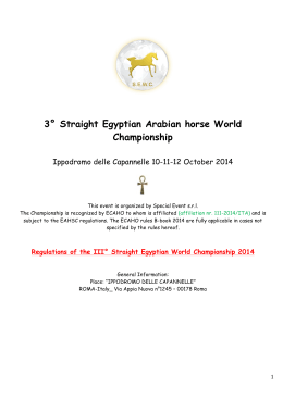 Rules ROME 2014 - Straight Egyptian World Championship