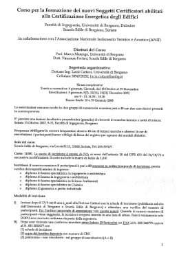Corso per la formazione dei nuovi Soggetti Certificatori abilitati alla
