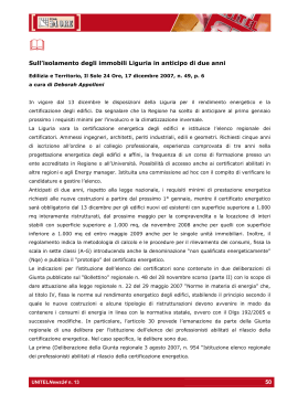 50 Sull`isolamento degli immobili Liguria in anticipo di due