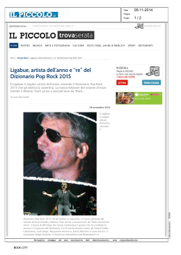 Ligabue, artista dell`anno e “re” del Dizionario Pop