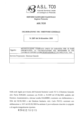 Delibera 2207 del 18 dicembre 2015