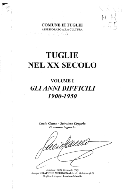 tuglie_XX secolo_indice