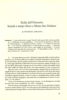 V. ADRAGNA, Sicilia dell`Ouocento. Societ&agrave; e