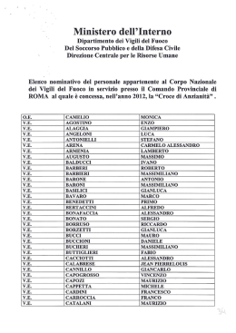 Ministero dell`Interno - Comando Provinciale Vigili del Fuoco