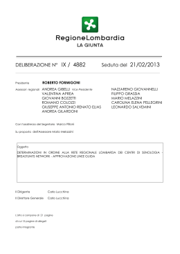 Legge Regionale Lombardia dgr 4882 del 21.02.2013