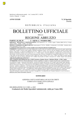 ANNO XXXIII - Bollettino Ufficiale Regione Abruzzo