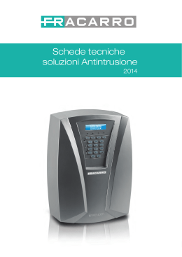 Schede tecniche antintrusione 2014