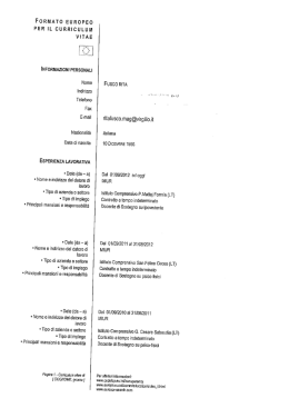 Curriculum Vitae - Istituto Comprensivo &laquo;P. Mattej
