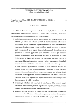 TRIBUNALE CIVILE DI C&Ugrave;SENZA Ufficio esecuzioni immobiliari