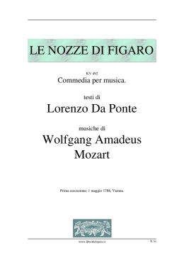 Le nozze di Figaro - Libretti d`opera italiani