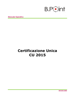 Certificazione Unica CU 2015