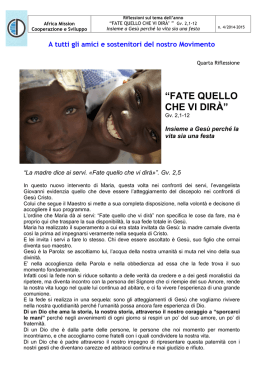Quarta riflessione 2014/2015