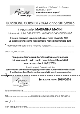 Modulo preiscrizione Marianna Masini