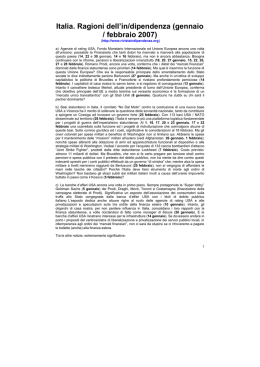 Italia. Ragioni dell`in/dipendenza (gennaio / febbraio 2007)