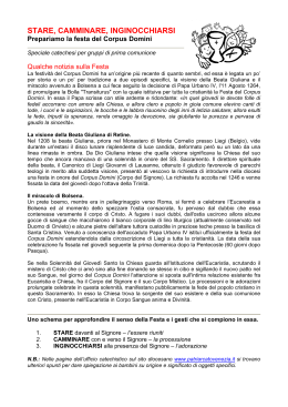 SCHEDA per catechesi sul CORPUS DOMINI