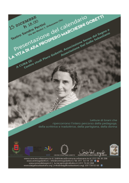 Letture di brani che ripercorrono l`intero percorso della pedagoga