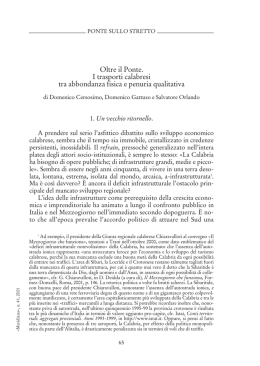 Oltre il Ponte. I trasporti calabresitra abbondanza