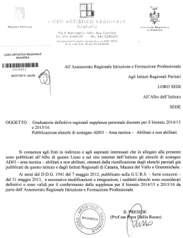 " All`Assessorato Regionale Istruzione e Formazione Professionale