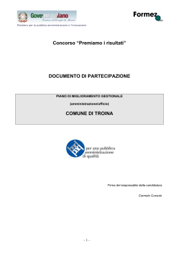 Comune di Troina - Pubblica amministrazione di qualità