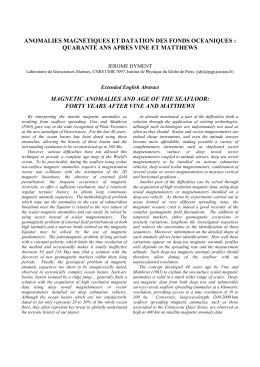 anomalies magnetiques et datation des fonds oceaniques