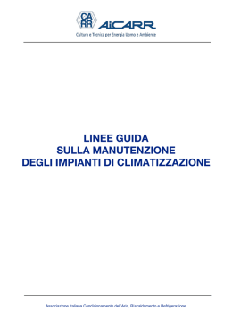 linee guida sulla manutenzione degli impianti di climatizzazione