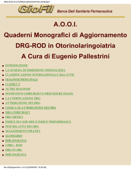 DRG-ROD IN OTORINOLARINGOIATRIA 05/09/2001