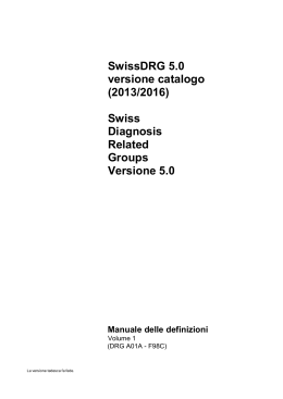 SwissDRG 5.0 versione catalogo (2013/2016)
