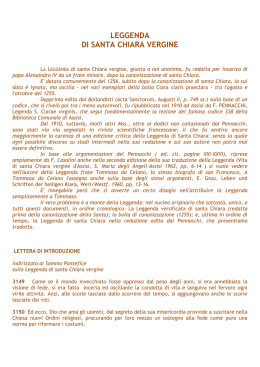 LEGGENDA DI SANTA CHIARA VERGINE