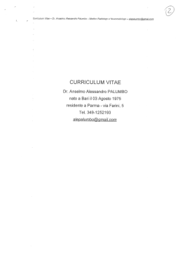 Page 1 @ Curriculum Vitae &mdash; Dr. Anselmo Alessandro Palumbo