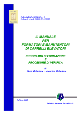 il manuale per formatori e manutentori di carrelli elevatori