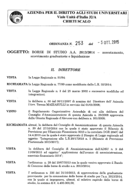 ORD. 253 - Adsu Azienda per il Diritto agli Studi Universitari di