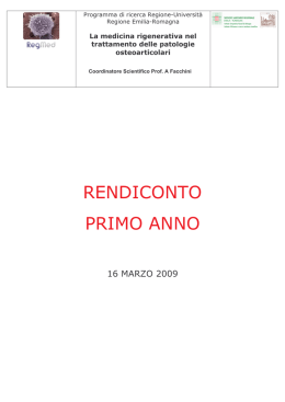RENDICONTO I ANNO ITALIANO - Istituti Ortopedici Rizzoli
