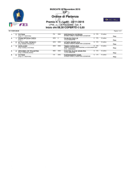 Ordine di Partenza - Centro ippico Le Ginestre