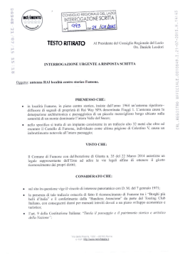 Vedi l`allegato - Consiglio Regionale del Lazio