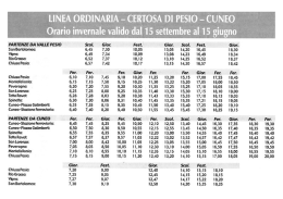 LINEA ORDINARIA - CERTOSA DI PESIO - CUNEO