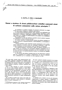 Sintesi e struttura di alcuni poli-idrocarburi cristallini
