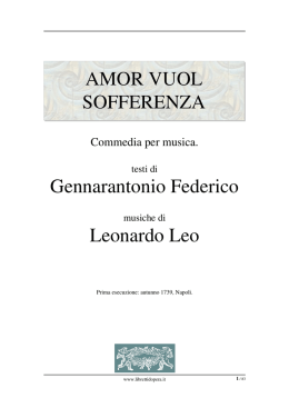 Amor vuol sofferenza - Libretti d`opera italiani