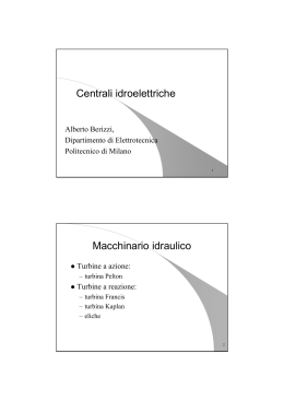 Centrali idroelettriche Macchinario idraulico