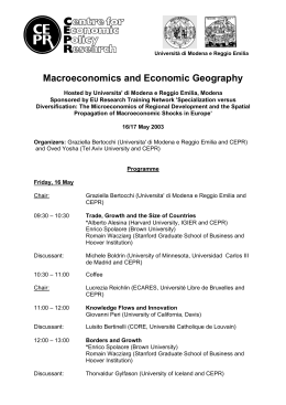 Macroeconomics and Economic Geography